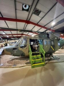 Helicopter for kids and adults to sit in within Army Flying Museum
